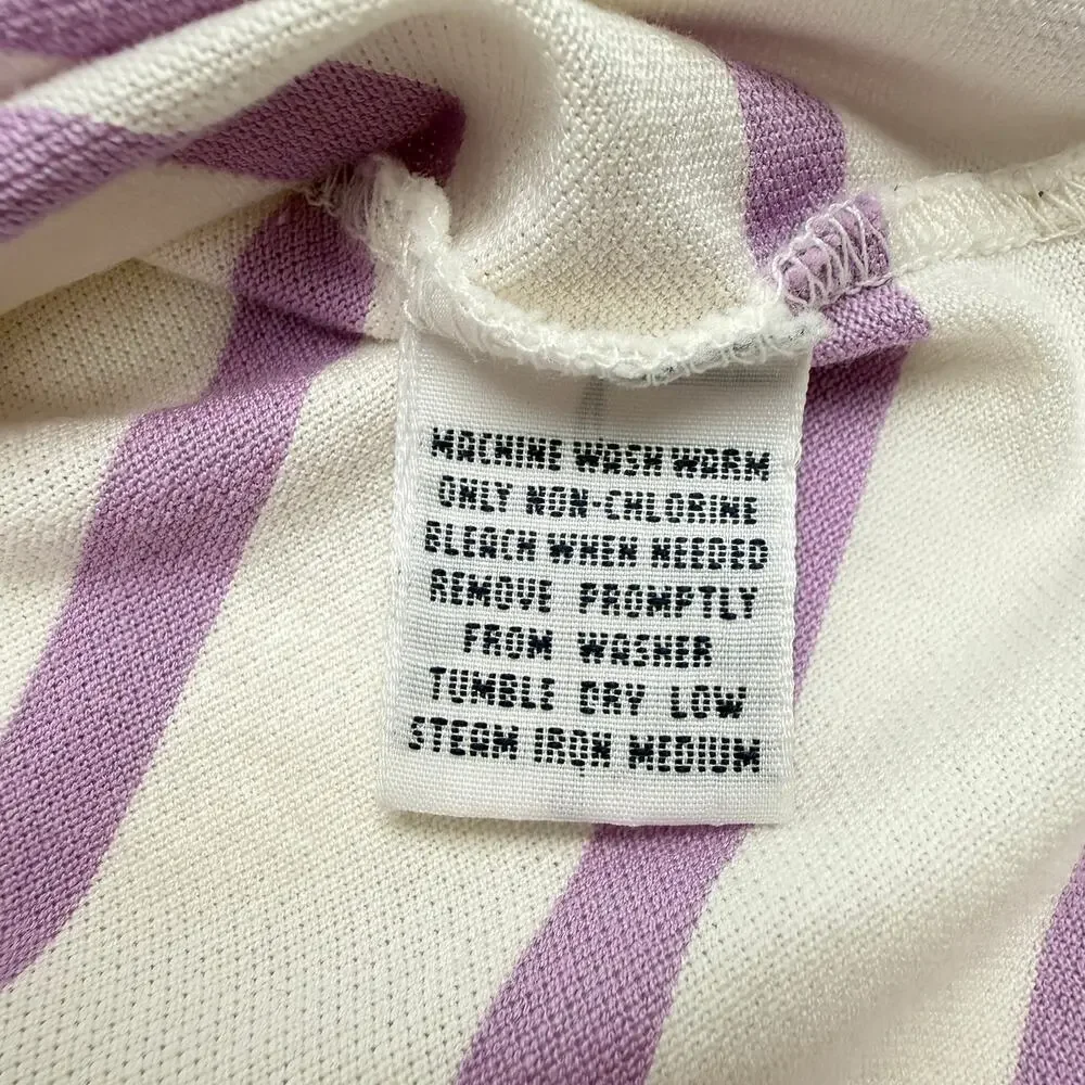 Polo Golf Ralph Lauren Stripe Polo Shirt Large Pima Cotton Lavender Off-White
